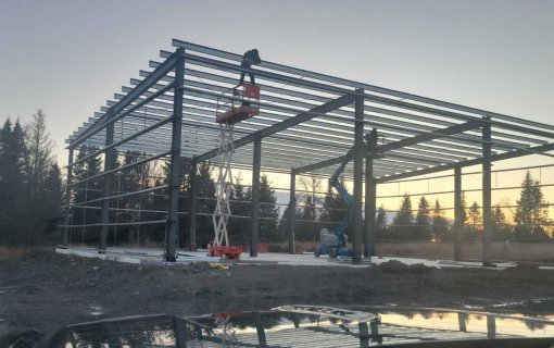 Steel Structure Warehouse Installation Completed for Client in Alaska